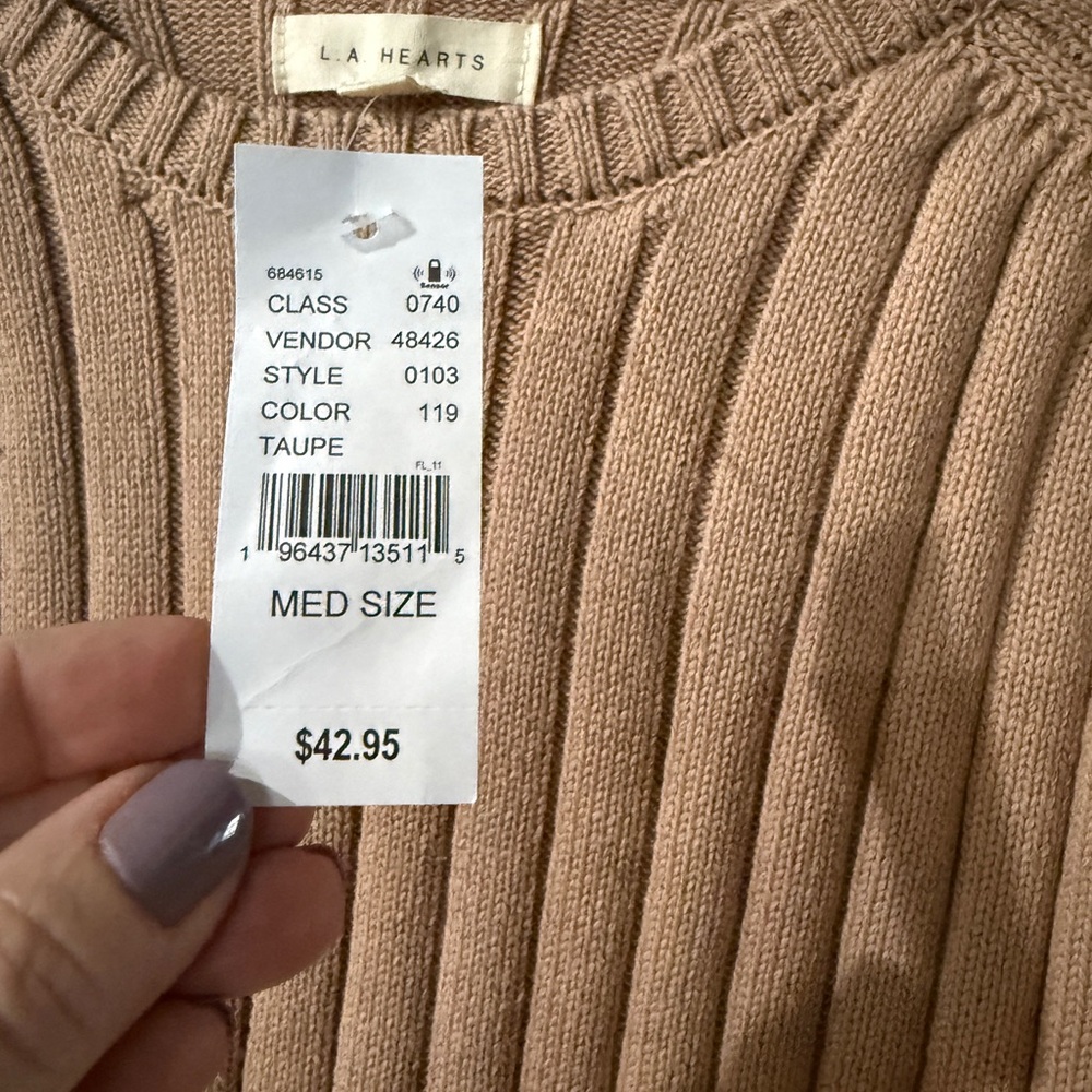 PacSun taupe cropped sweater -‎ L.A. Hearts - Size Medium NWT - Picture 6 of 8